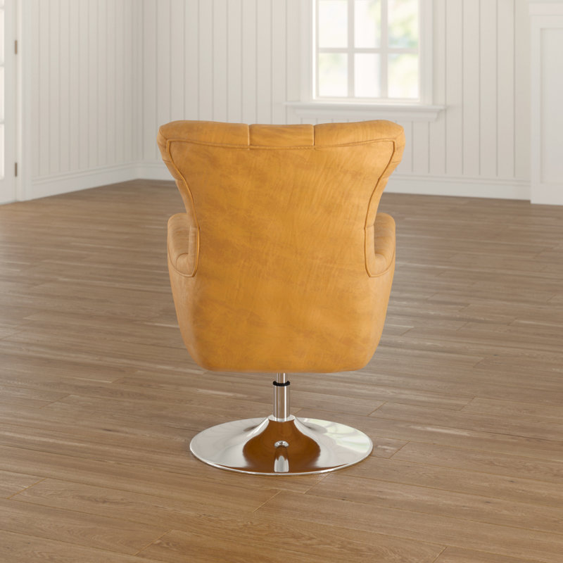 Mercury Row Cantillo Leather Swivel Wingback Chair & Reviews Wayfair.co.uk